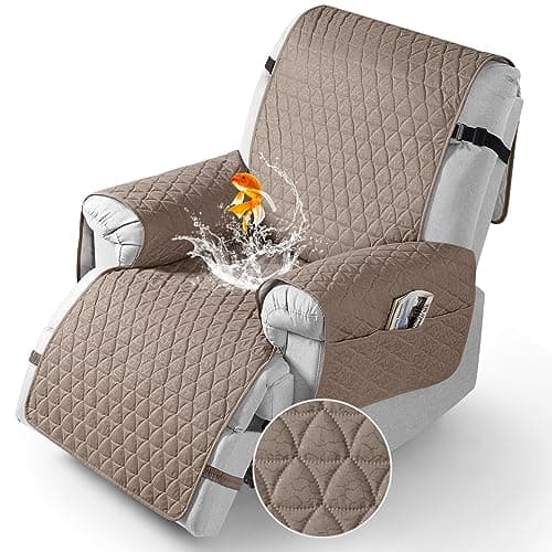 TAOCOCO Recliner Cover - 100% Waterproof, Non-Slip, Elastic Band (Black, Small-22') — Taupe