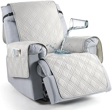 TAOCOCO 100% Waterproof Non Slip Covers for Recliner Chair with Pocket  
Best Non Slip Covers for Recliner Chairs with Pockets for Kids and Pets (2|6")  
Washable 100% Waterproof Recliner Chair Protector for Kids and Pets, OEKO-TEX Certified (2|6", C