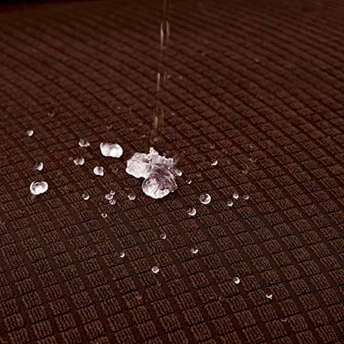 Joccun Gray Spandex Stretch Couch Cover, 3-Cushion Sofa Protector — Chocolate