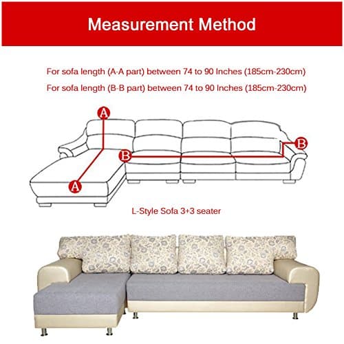 Dark Grey Velvet Stretch Couch Covers for 3+3 Seater L-Shaped Sectionals (Anti-Slip)