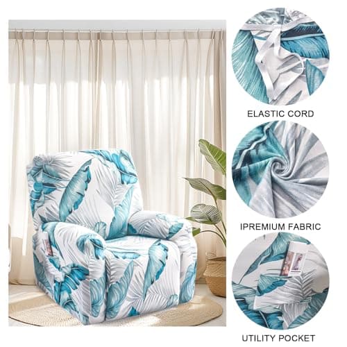 FUANGUI 4-Piece Lazyboy Recliner Cover with Storage Pockets