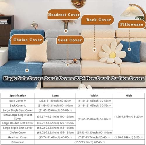 2024 New Stretch Slipcovers for Large Double Seat Sofa (Light Gray)