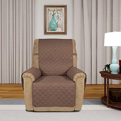 PureFit Reversible Quilted Recliner Cover, Water Resistant Brown/Beige