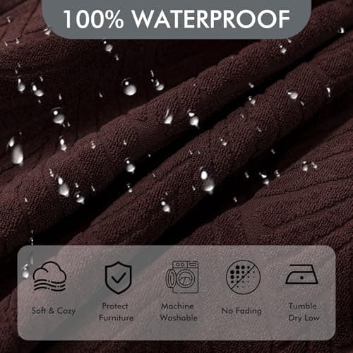100% Waterproof Stretch Recliner Cover, Washable, 1 Piece (Chocolate, 1 Seater)