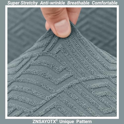 Light Gray L-Shaped Chaise Lounge Couch Cover Universal Fit Elastic Bottom Protection