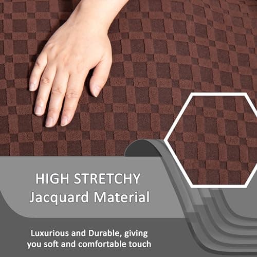 ULTICOR Chocolate 1 Seat Recliner Cover for Jacquared Sofa (Style 2)
