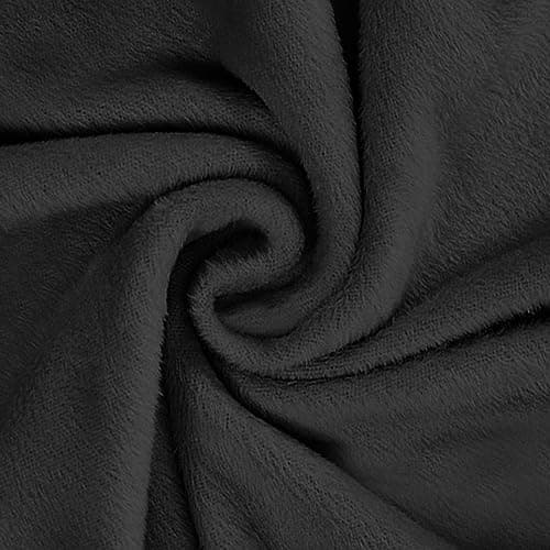 U-NICE HOME Velvet Sofa Covers for 3 Cushion Couch (Large, Dark Grey) — Black