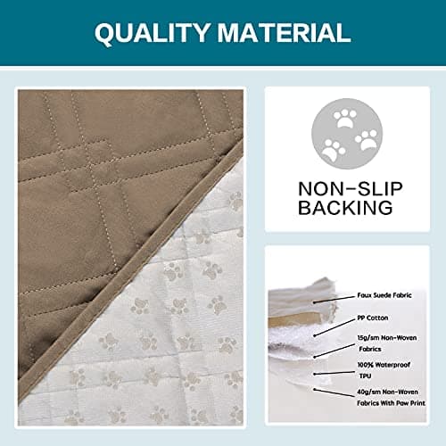 Turquoize Large Taupe 100% Waterproof Recliner Sofa Cover