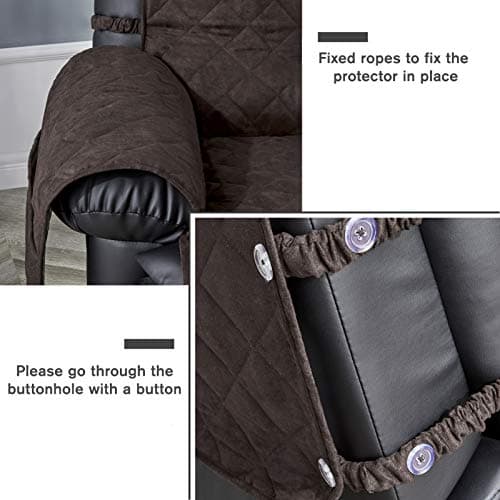 STONECREST Waterproof Microsuede Recliner Slipcover (Chocolate, 23")