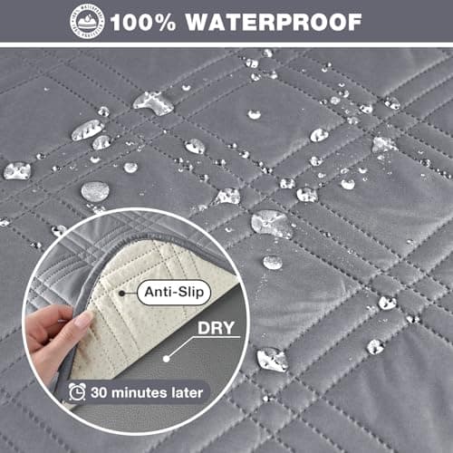 Waterproof Loveseat Recliner Cover for Pets and Kids - Gray (2 Seater)