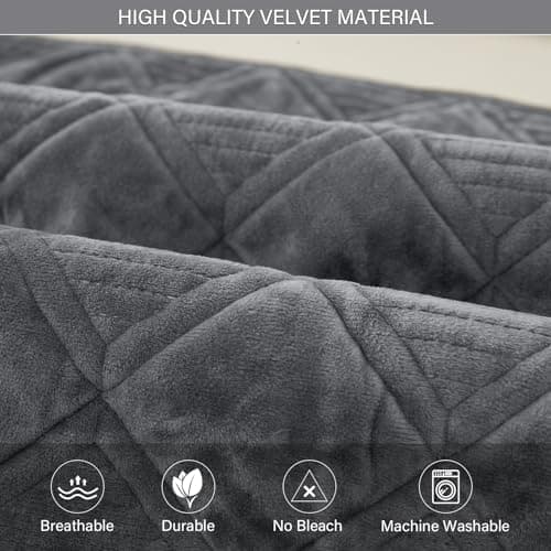 Dark Grey Anti-Slip Couch Cover for 3 CushionSectional Sofa - Deep Dream