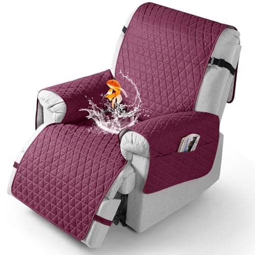 TAOCOCO 100% Waterproof Recliner Cover - Perfect for Slip and Stain Protection, Suitable for Elderly and Disabled Users, Ideal for Outdoor Patios or Indoor Use(Chocolate, Small-22'') — Wine