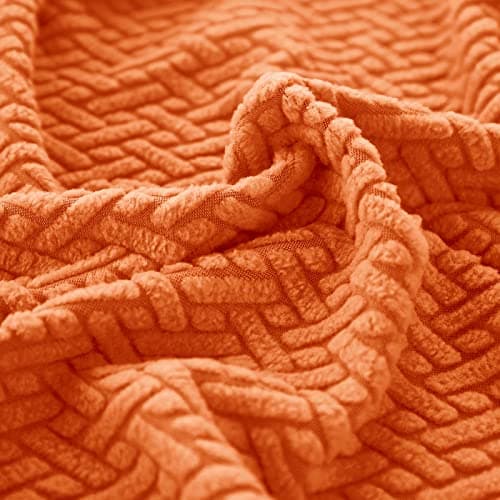 Wear-Resistant L Shape Sectional Couch Cover, Pet Protector for Cats and Dogs (Weave White, Large) — A-weave Orange