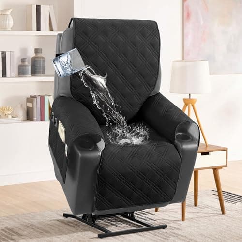 H.VERSAILTEX 100% Waterproof Recliner Chair Cover Brown/Beige — Black/Beige