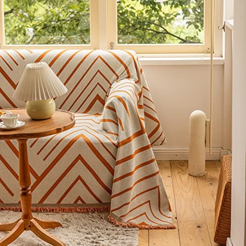 ROOMLIFE Reversible Sofa Covers for 3 Seat Reclining Futon - Washable Kids & Pet Protector 71"x134"