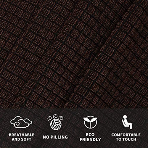 JIVINER Stretch Universal Couch Cover, Light Gray Rhomb, Large — Coffee