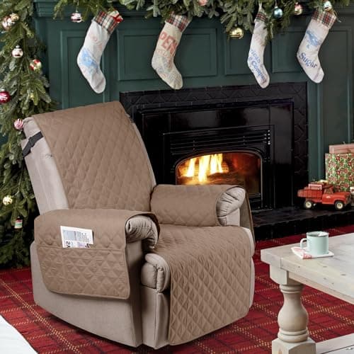 Ruaozz 100% Waterproof Recliner Chair Cover with Elastic Straps for Kids, Dogs, Pets