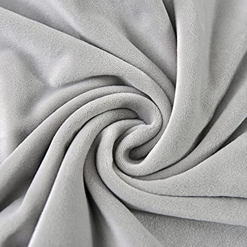 HFCNMY Stretch Velvet Recliner Cover, 4 Pieces, Thick, Elastic Bottom, Black — Light Gray