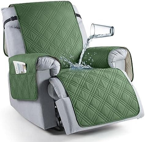 TAOCOCO 100% Waterproof Non Slip Covers for Recliner Chair with Pocket  
Best Non Slip Covers for Recliner Chairs with Pockets for Kids and Pets (2|6")  
Washable 100% Waterproof Recliner Chair Protector for Kids and Pets, OEKO-TEX Certified (2|6", C