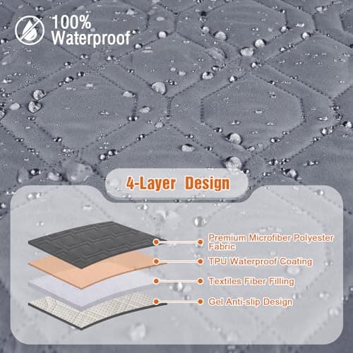 VANSOFY 100% Waterproof Pet Chair Cover, Dark Gray, 23.6"