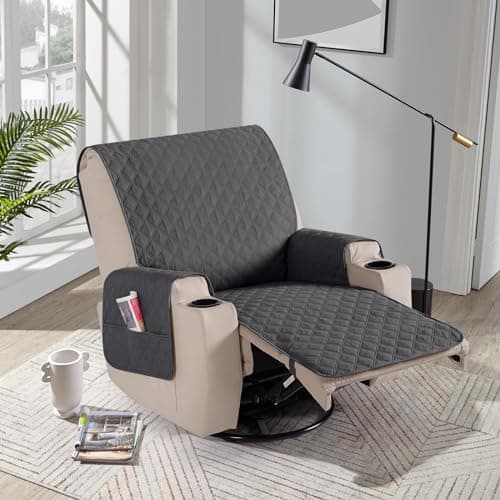 Upgraded Waterproof Recliner Chair Covers, Charcoal Grey