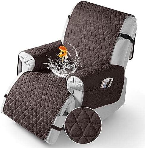 TAOCOCO 100% Waterproof Recliner Cover - Perfect for Slip and Stain Protection, Suitable for Elderly and Disabled Users, Ideal for Outdoor Patios or Indoor Use(Chocolate, Small-22'')