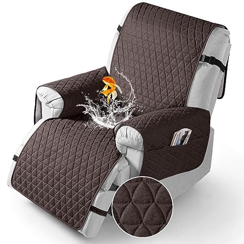 TAOCOCO Recliner Cover - 100% Waterproof, Non-Slip, Elastic Band (Black, Small-22') — Chocolate