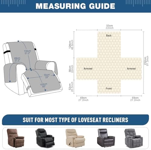 TAOCOCO 100% Waterproof Recliner Cover - Perfect for Slip and Stain Protection, Suitable for Elderly and Disabled Users, Ideal for Outdoor Patios or Indoor Use(Chocolate, Small-22'')