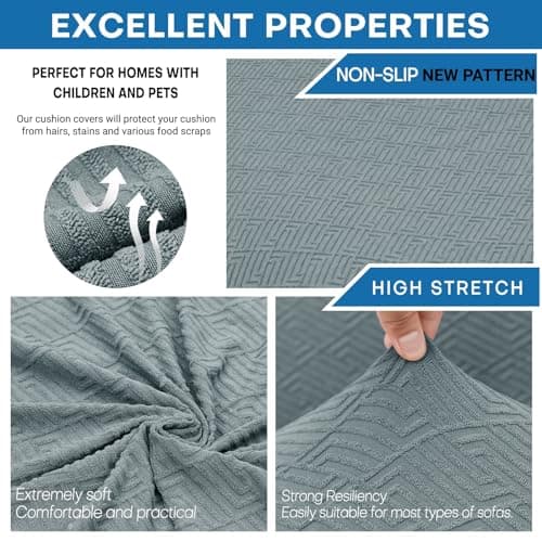 Light Gray L-Shaped Chaise Lounge Couch Cover Universal Fit Elastic Bottom Protection
