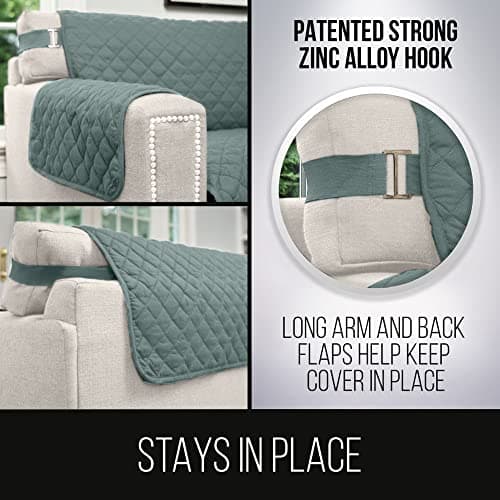 Seafoam Cream Washable Reversible Dog and Pet Protect Cover for Quilted Microfiber Recliner