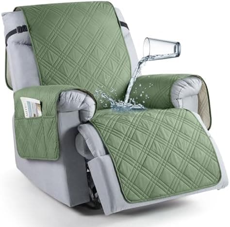 TAOCOCO 100% Waterproof Non Slip Covers for Recliner Chair with Pocket  
Best Non Slip Covers for Recliner Chairs with Pockets for Kids and Pets (2|6")  
Washable 100% Waterproof Recliner Chair Protector for Kids and Pets, OEKO-TEX Certified (2|6", C