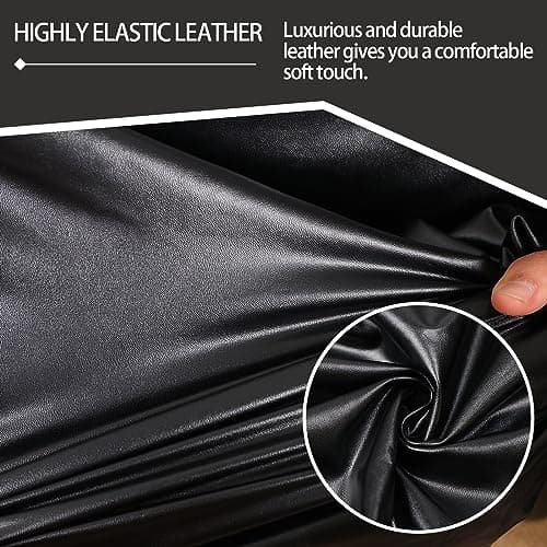 PU Leather Recliner Cover with Armrest Storage, 6-Piece Waterproof Sofa (Black)