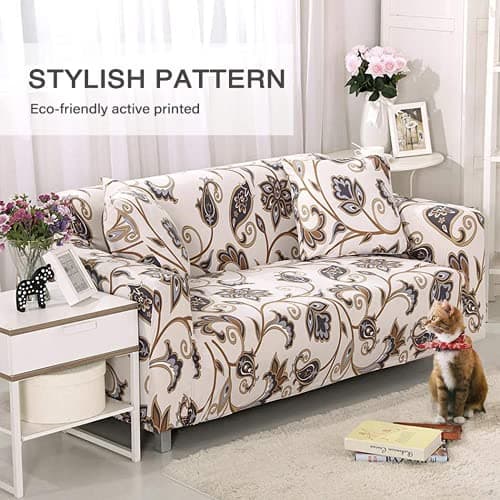 Love Forever Lamberia Printed 3 Seater Sofa Cover with Pillow Cases