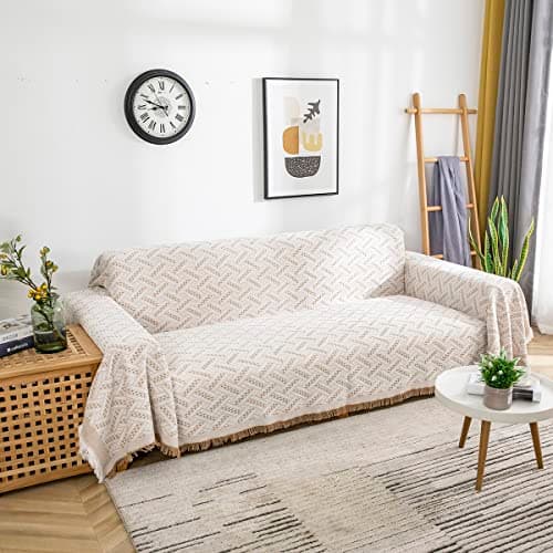 AIVIA Loveseat Cover Sheet Blanket for 2 Seater Couches with Armrest