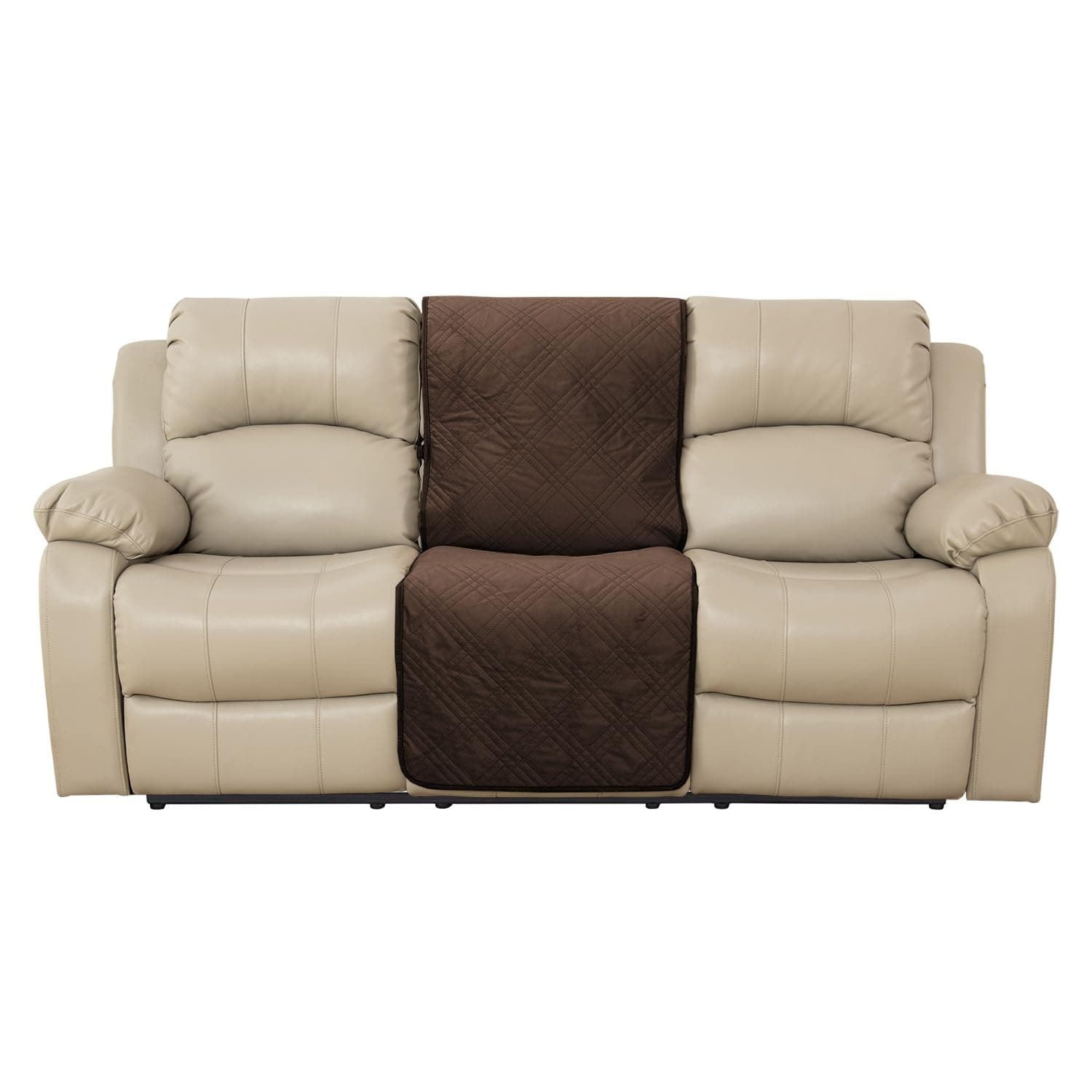 Velvet Recliner Slipcover - Waterproof Recliner Cover for Dogs & Pets (Brown, 23)