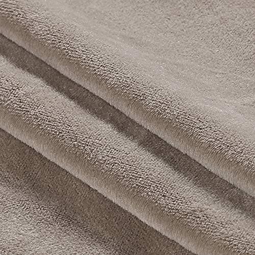 Ivory Turquoise Loveseat Covers for Velvet Couch with Elastic Bottom — Taupe