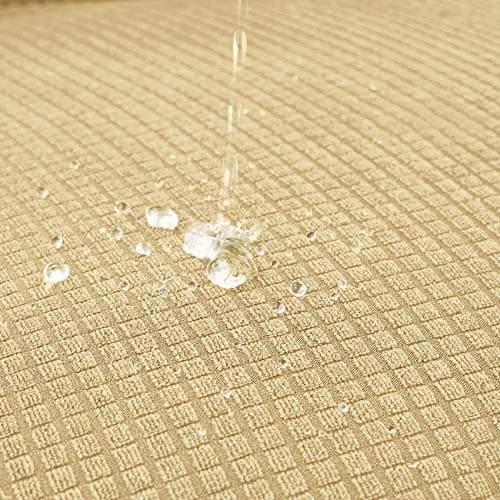 Joccun Gray Spandex Stretch Couch Cover, 3-Cushion Sofa Protector — Champagne