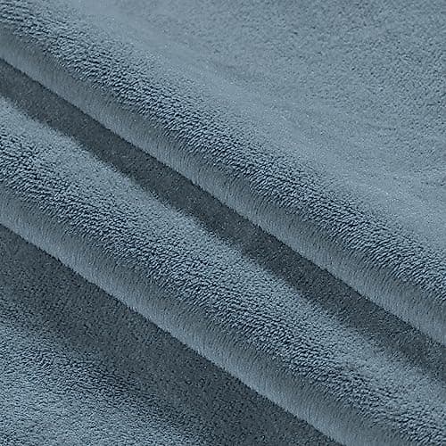 Ivory Turquoise Loveseat Covers for Velvet Couch with Elastic Bottom — Stone Blue