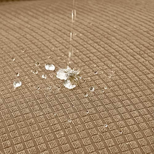 Joccun Gray Spandex Stretch Couch Cover, 3-Cushion Sofa Protector — Tan