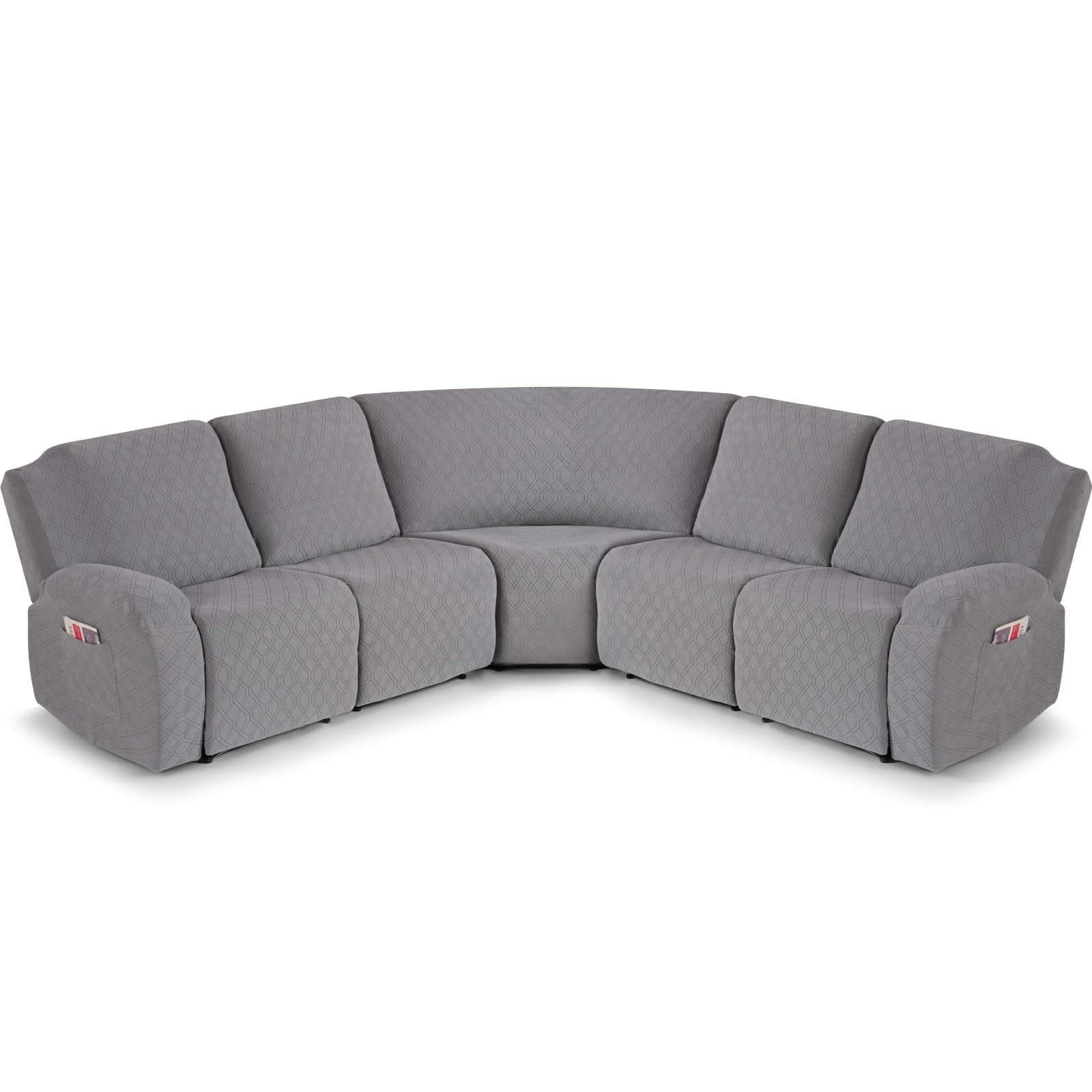 VANSOFY Large Reclining Sectional Sofa Covers, Light Gray