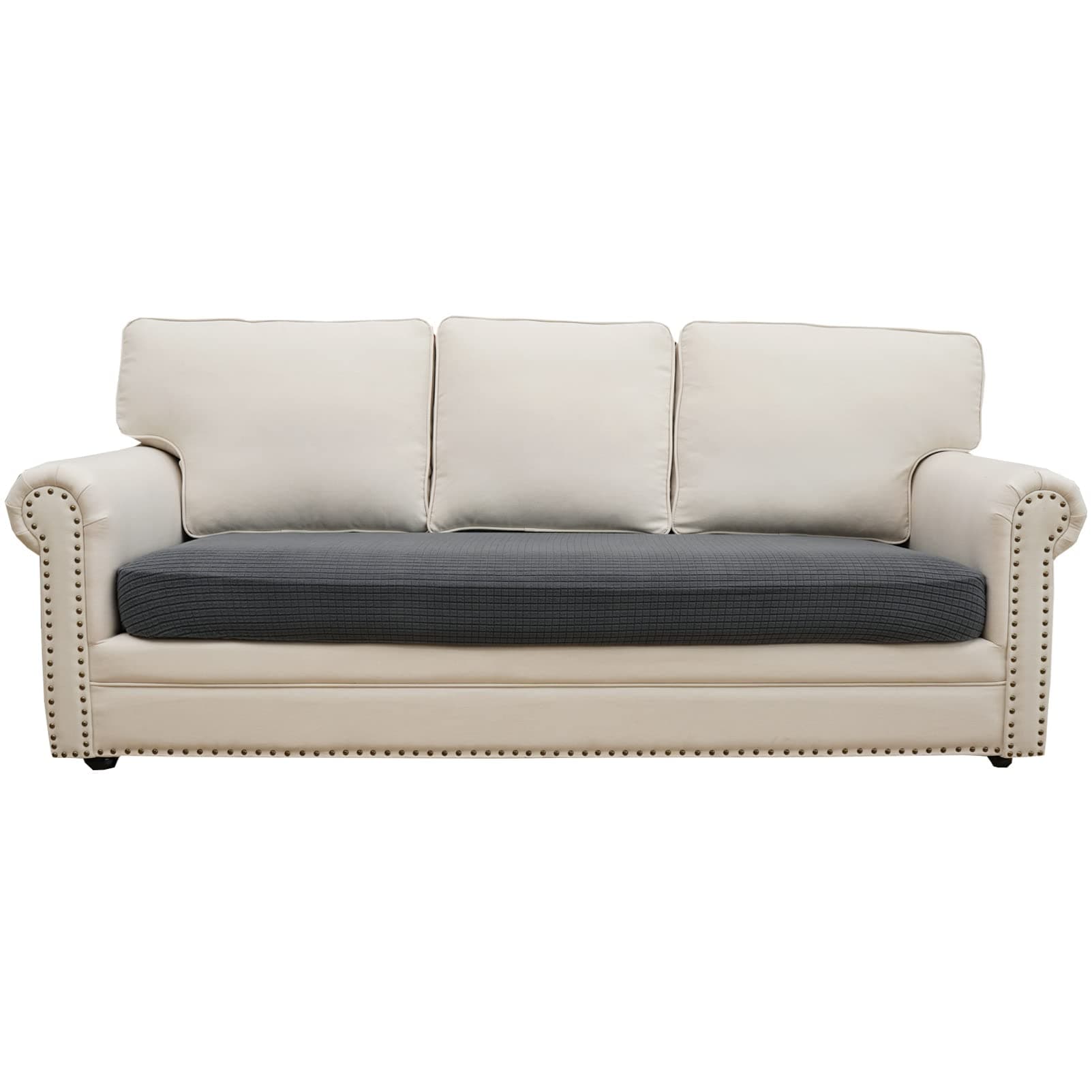 Eismodra Dark Gray Magic Stretch Couch Cover, 65-78 inches, L-Shaped Sofa Protector