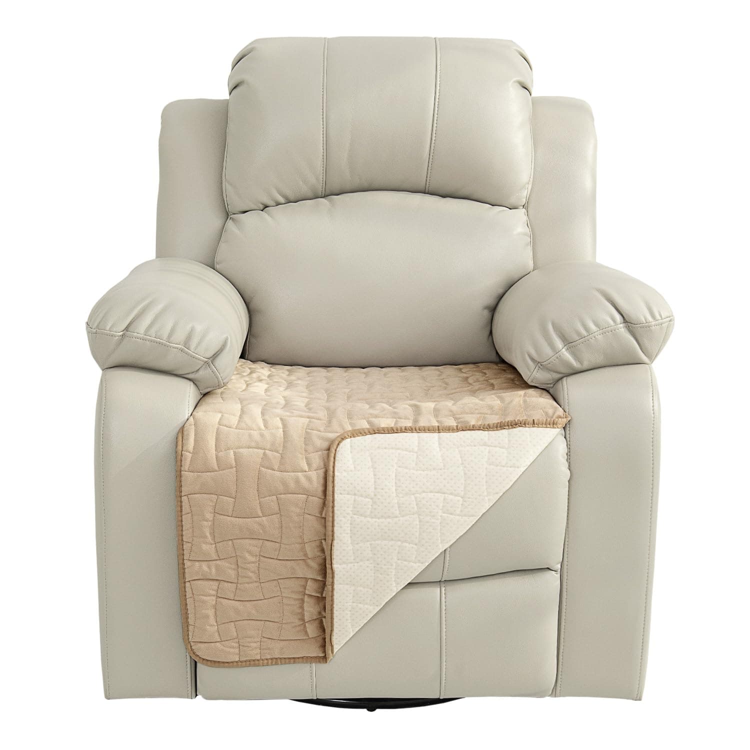 Waterproof Velvet Couch Recliner Cover, Non-Slip Sectional Protector, 23x38 Beige