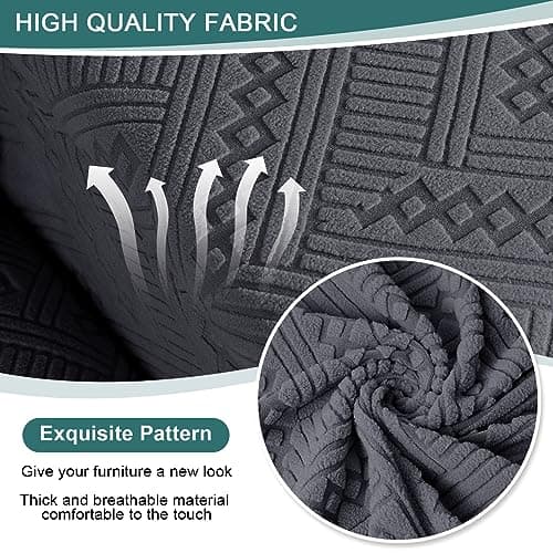 Ruaozz Dark Gray 3 Seater & Armless Chair Sofa Covers