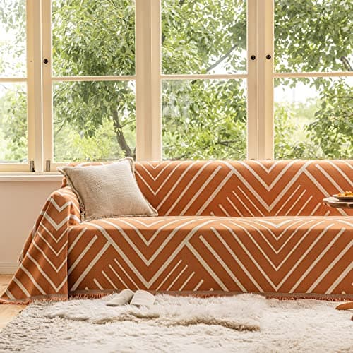 ROOMLIFE Reversible Sofa Covers for 3 Seat Reclining Futon - Washable Kids & Pet Protector 71"x134"