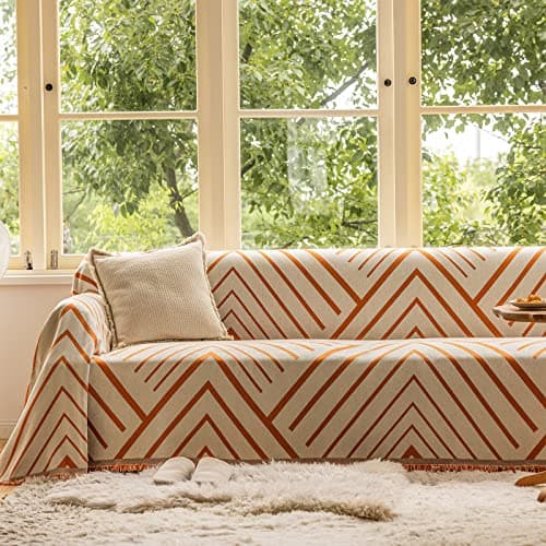 ROOMLIFE Reversible Sofa Covers for 3 Seat Reclining Futon - Washable Kids & Pet Protector 71"x134"