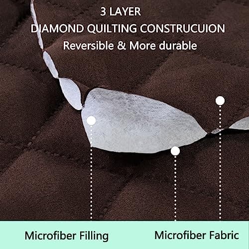 Reversible Chocolate/Beige Loveseat Sofa Cover Protector