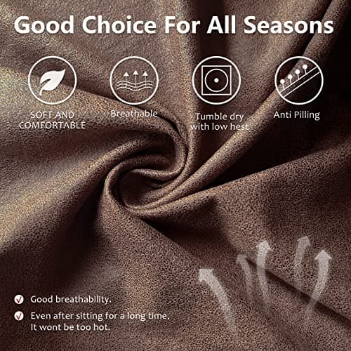 Molasofa Brown Leather Like 3 Seater Recliner Sofa Covers (8 Pieces)