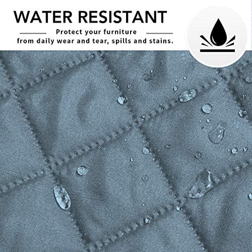Dark Gray L-Shaped Sofa Slipcover for Pets and Kids (42x52 inches) — Light Blue/Light Blue