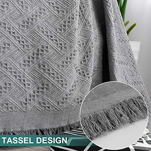 MYSKY HOME XX-Large Grey Geometrical Sofa Slipcover for 3 Cushion Couch