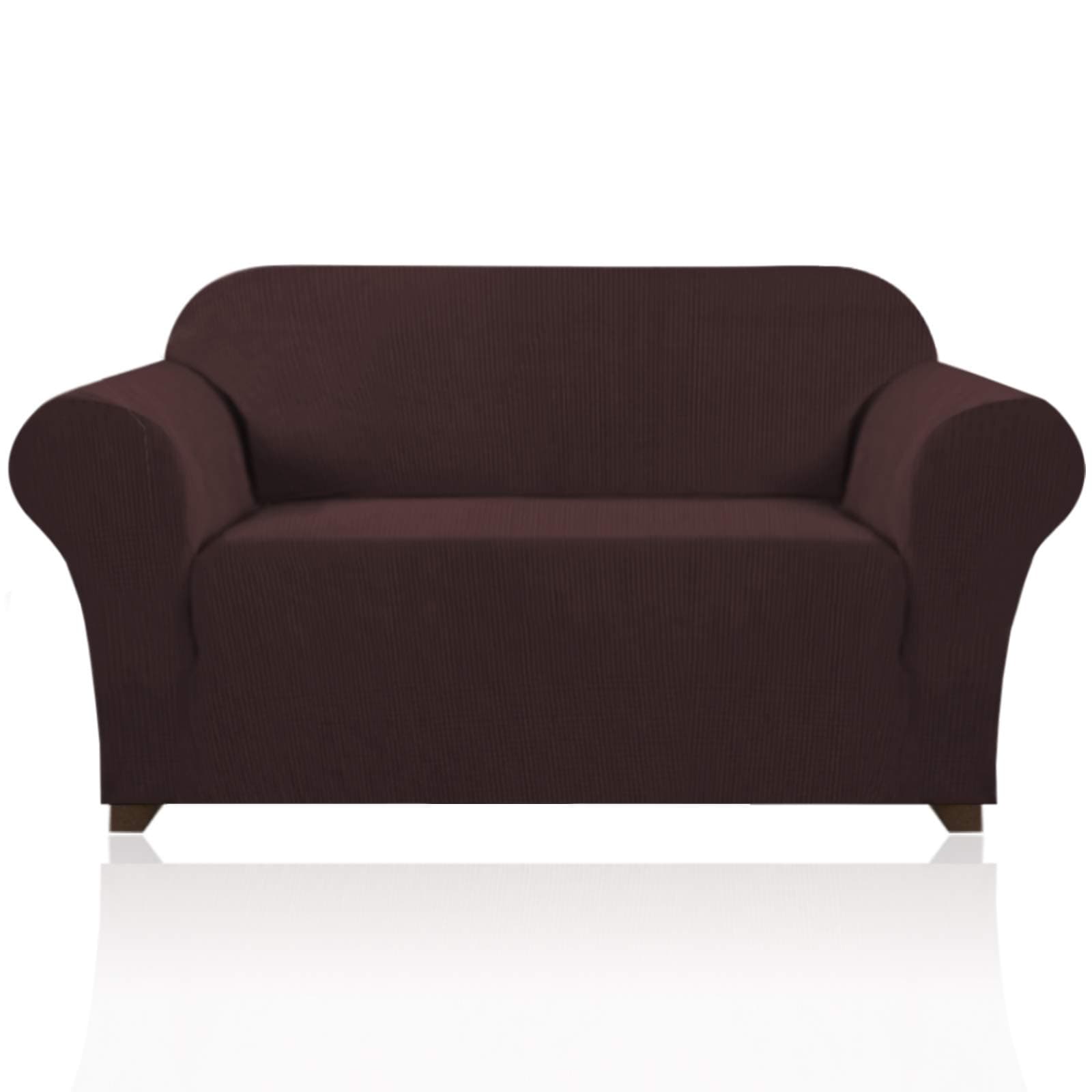 PrinceDeco Stretch Loveseat Sofa Cover, Brown, Washable Pet Friendly